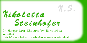 nikoletta steinhofer business card